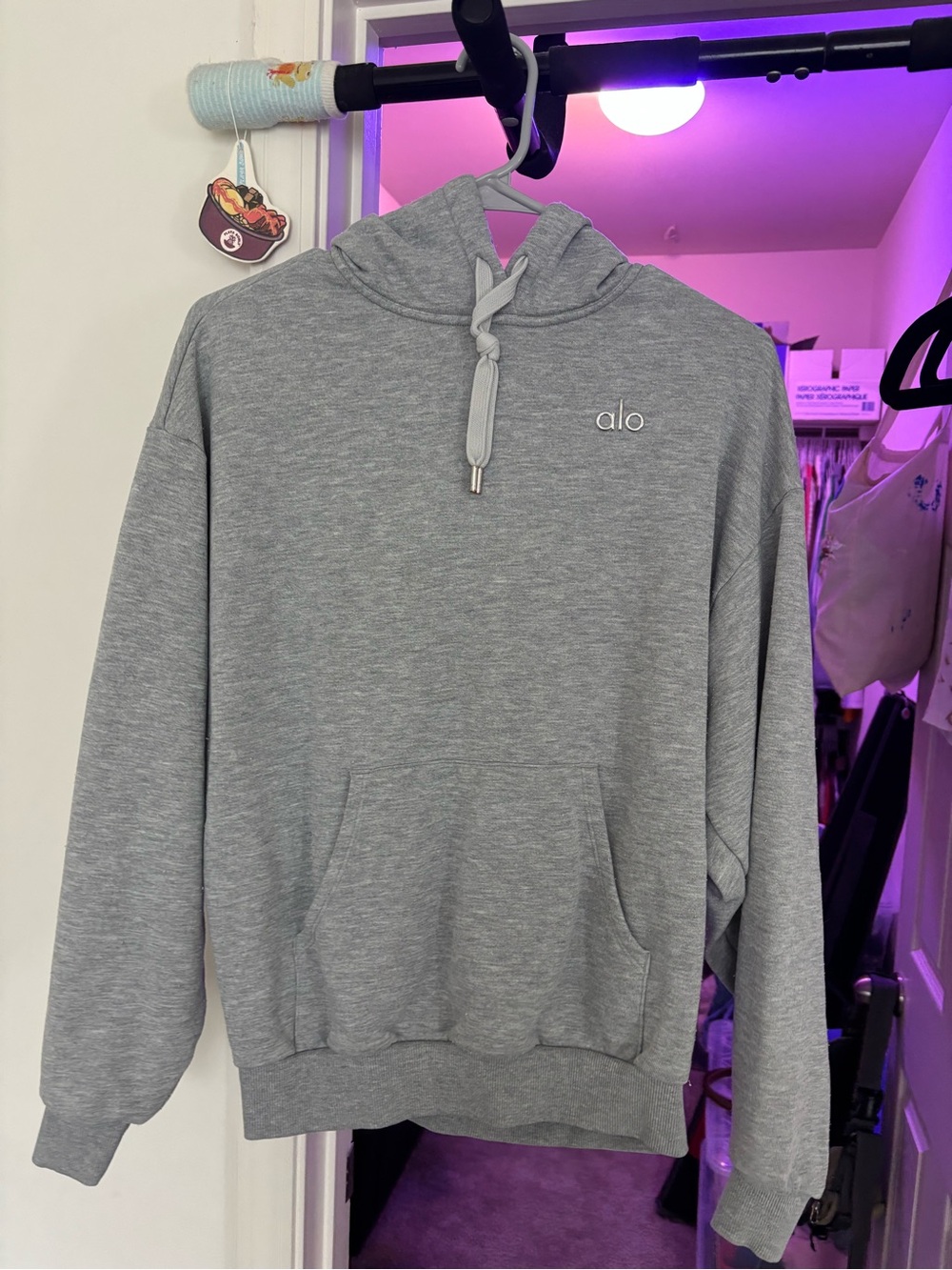 ALO Yoga Gray Women's Pullover Hoodie - Lightweight Everyday